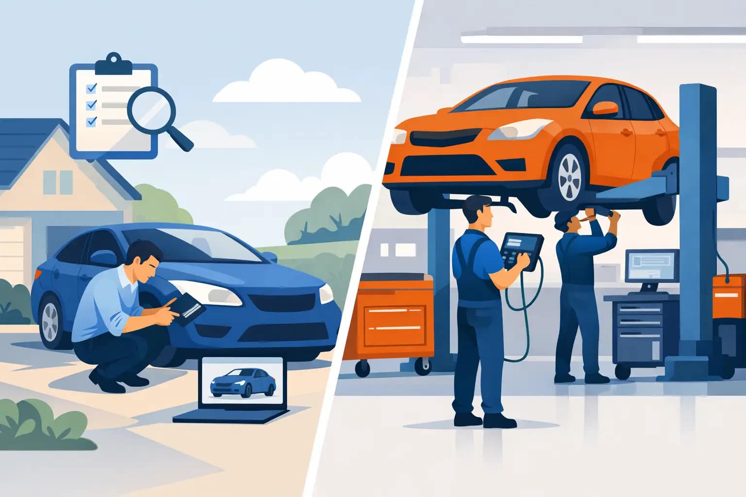 Evaluare acasă versus service auto Evaluare acasă versus service auto